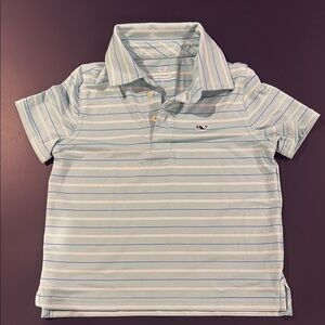 Vineyard Vines Blue and White Striped Polo Shirt